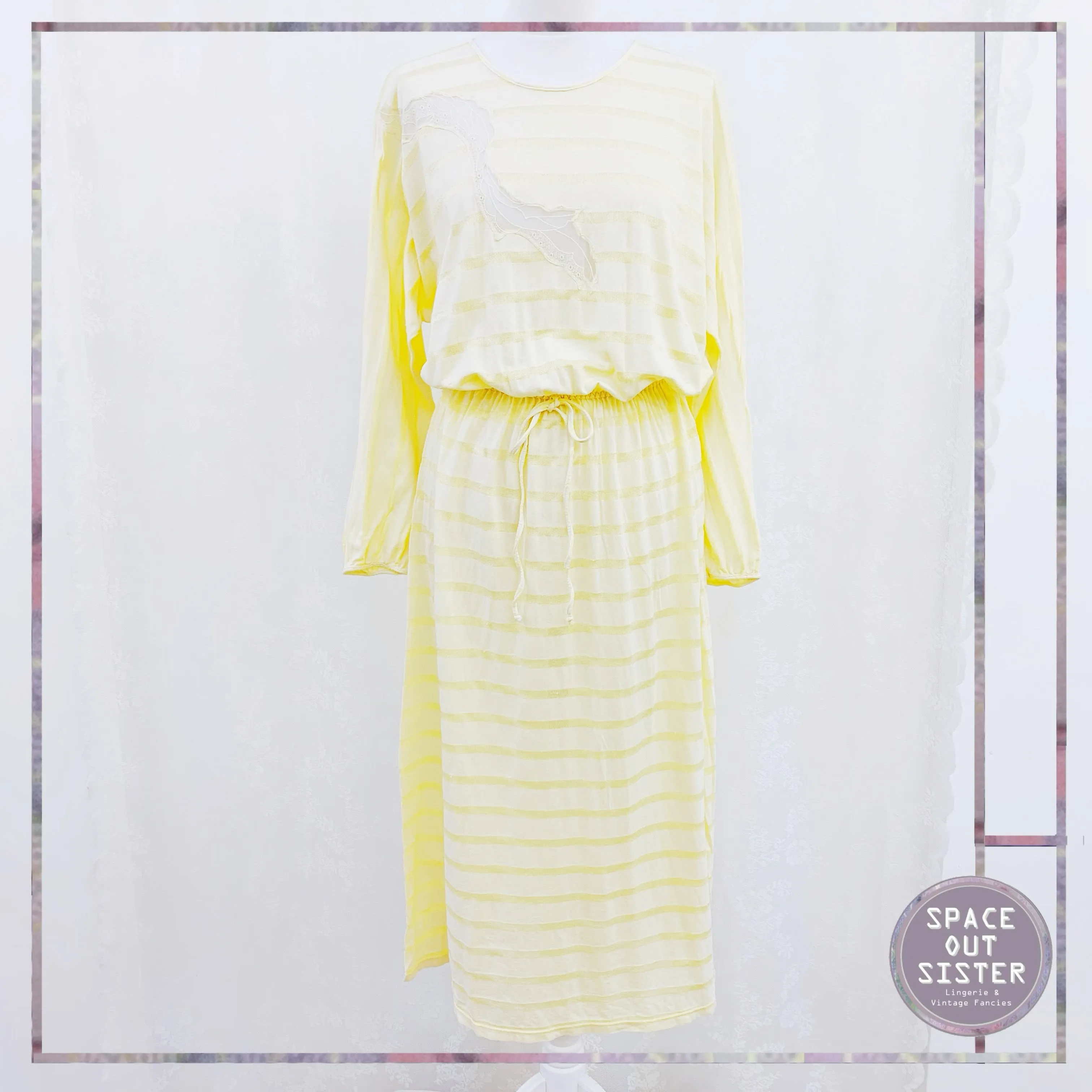 1980s Buttercup Stripe Nightdress