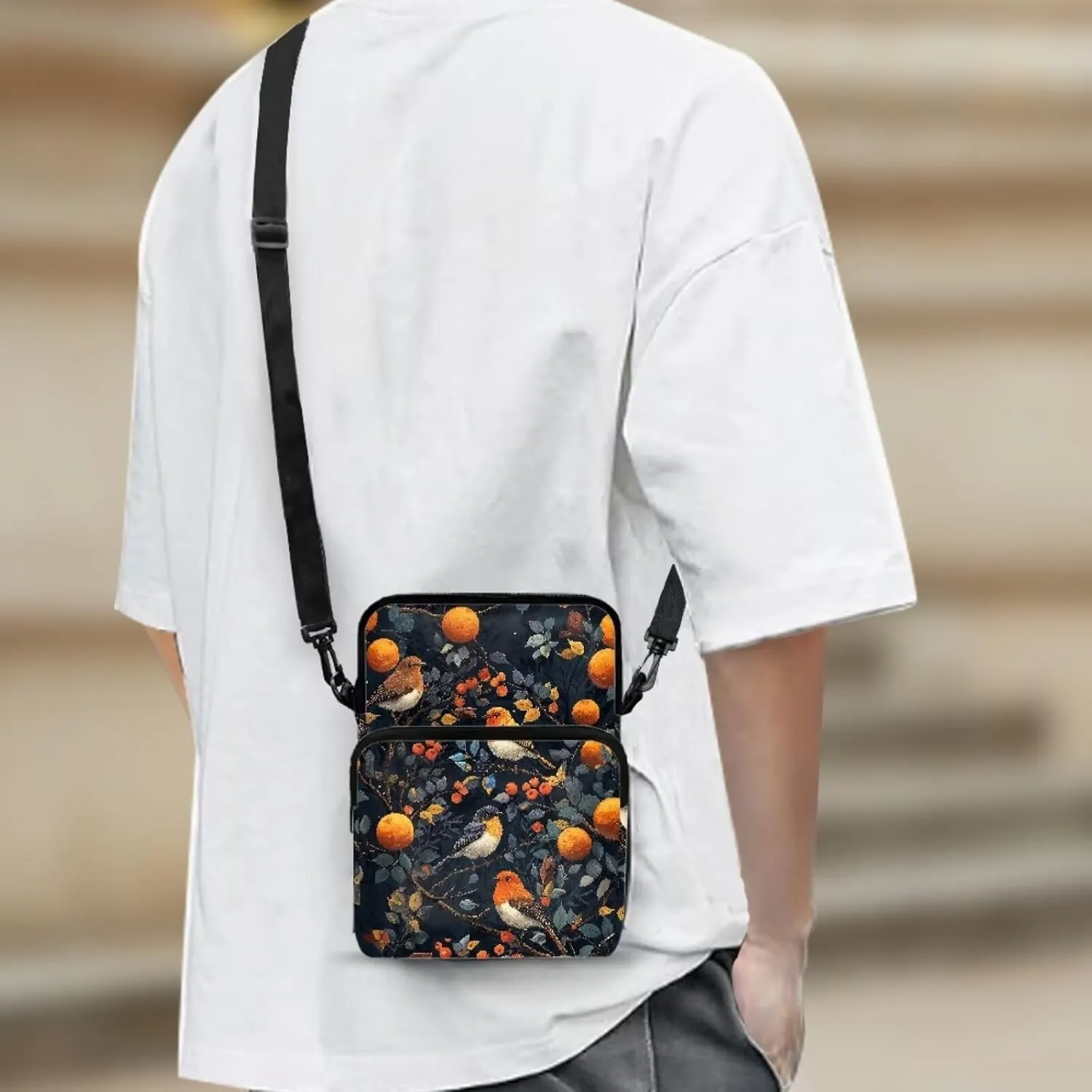 2 Layer Shoulder Bags Portable Satchel Crossbody Bag Chest Bag for Kids Girls Boys