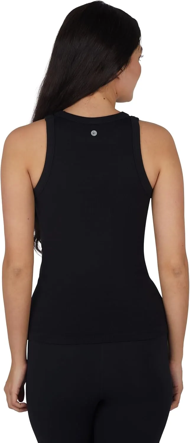 90 Degree by Reflex Womens Seamless Tank Top Ribbed Fitted Racerback Shirt 3 Pack