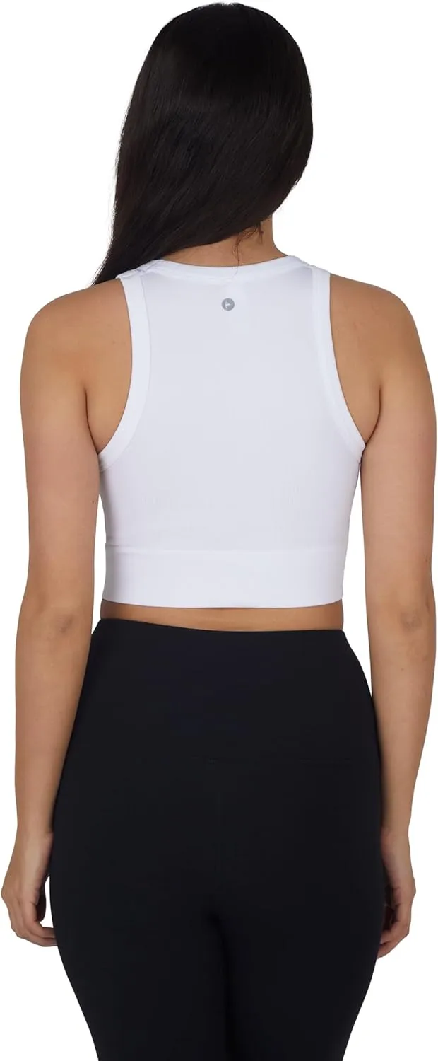 90 Degree by Reflex Womens Seamless Tank Top Ribbed Fitted Racerback Shirt 3 Pack