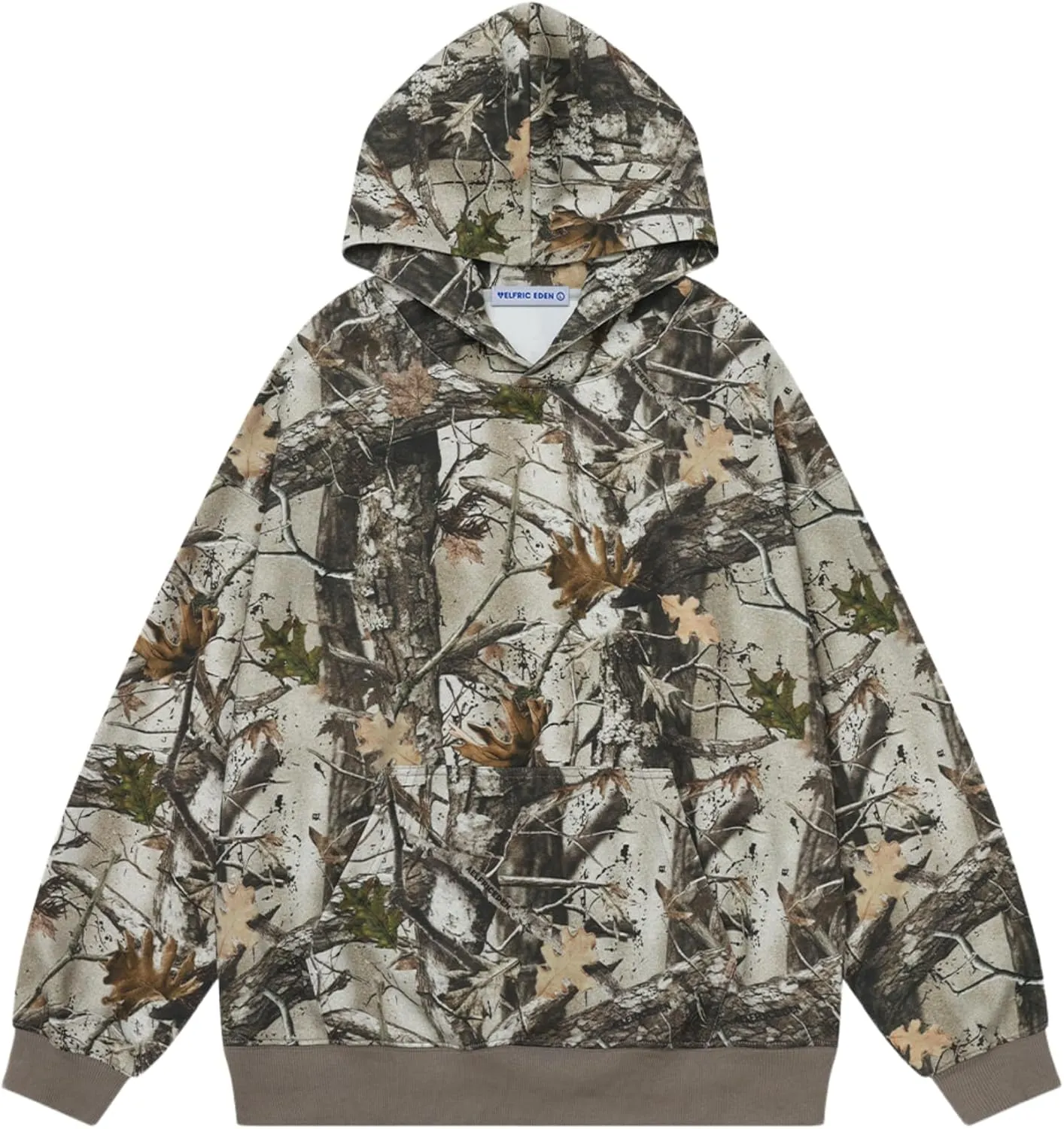Aelfric Eden Womens Camo Hoodies Maple Branch Graphic Print Hoodie Sweatshirt Vintage Y2k Streetwear Pocket Hooded Pullovers