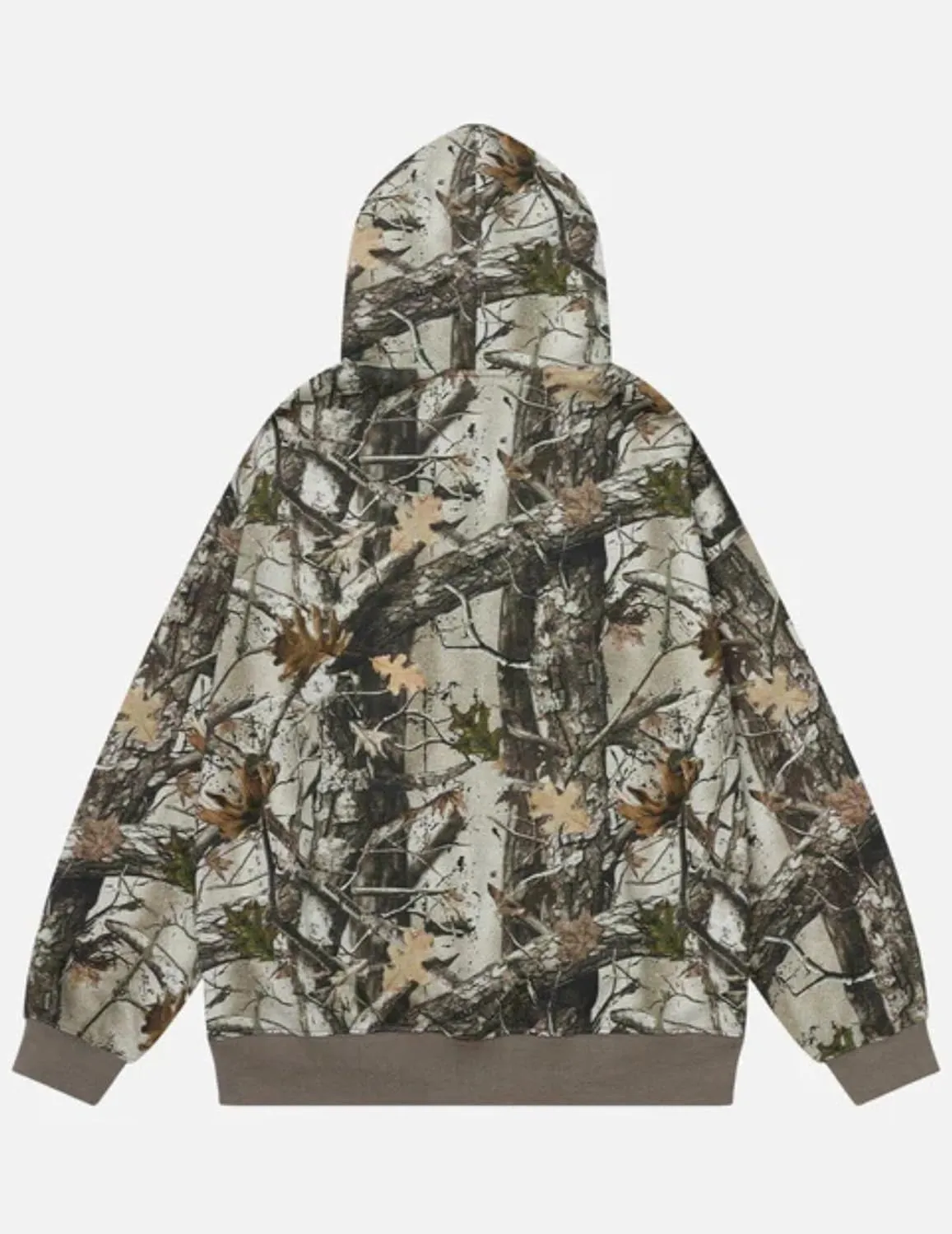 Aelfric Eden Womens Camo Hoodies Maple Branch Graphic Print Hoodie Sweatshirt Vintage Y2k Streetwear Pocket Hooded Pullovers