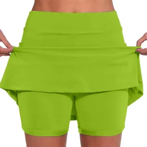 aihihe Skirts for Women Slit Trendy Summer Knee Length Modest Skorts for Women Knee Length Black Mini Skirt Women with Shorts