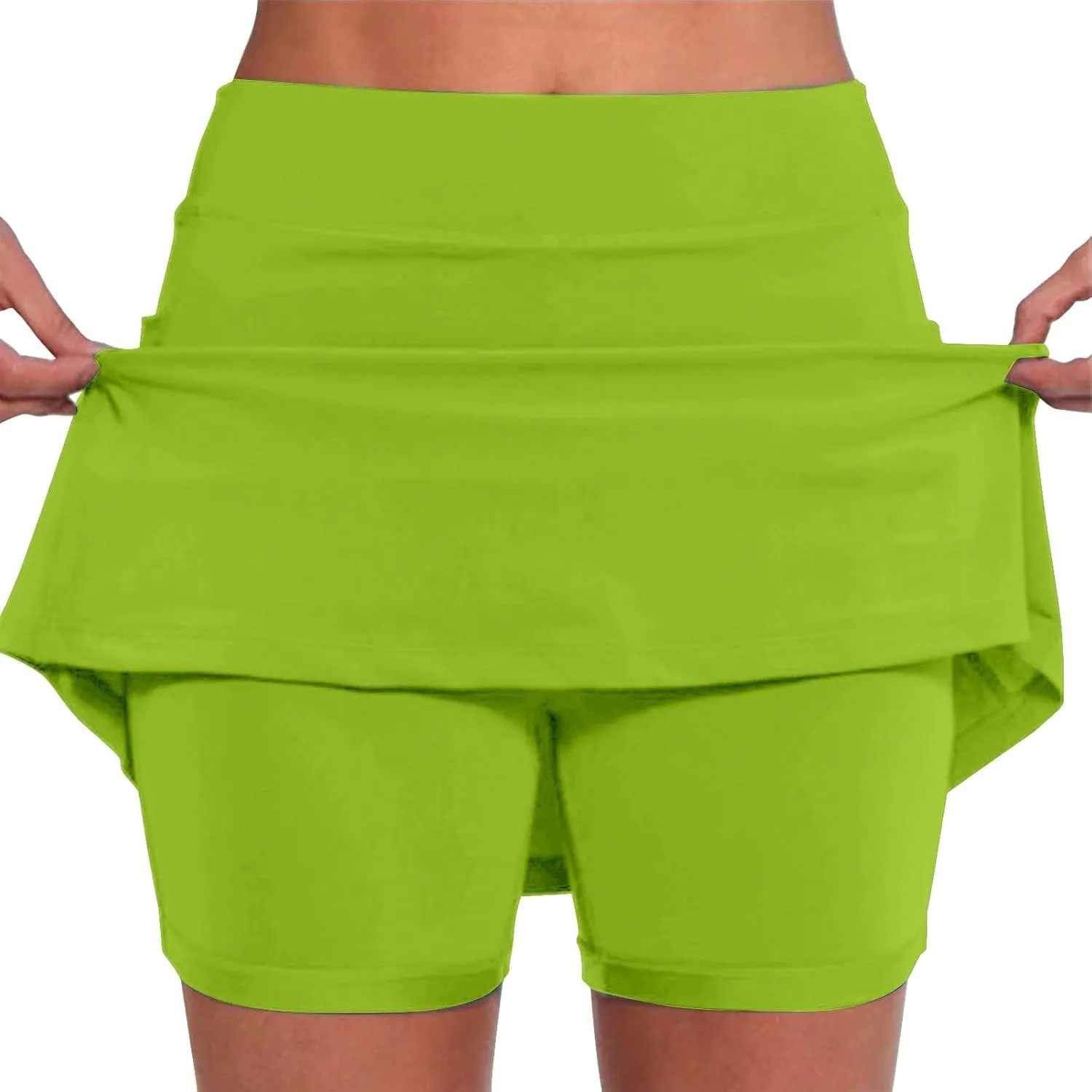 aihihe Skirts for Women Slit Trendy Summer Knee Length Modest Skorts for Women Knee Length Black Mini Skirt Women with Shorts