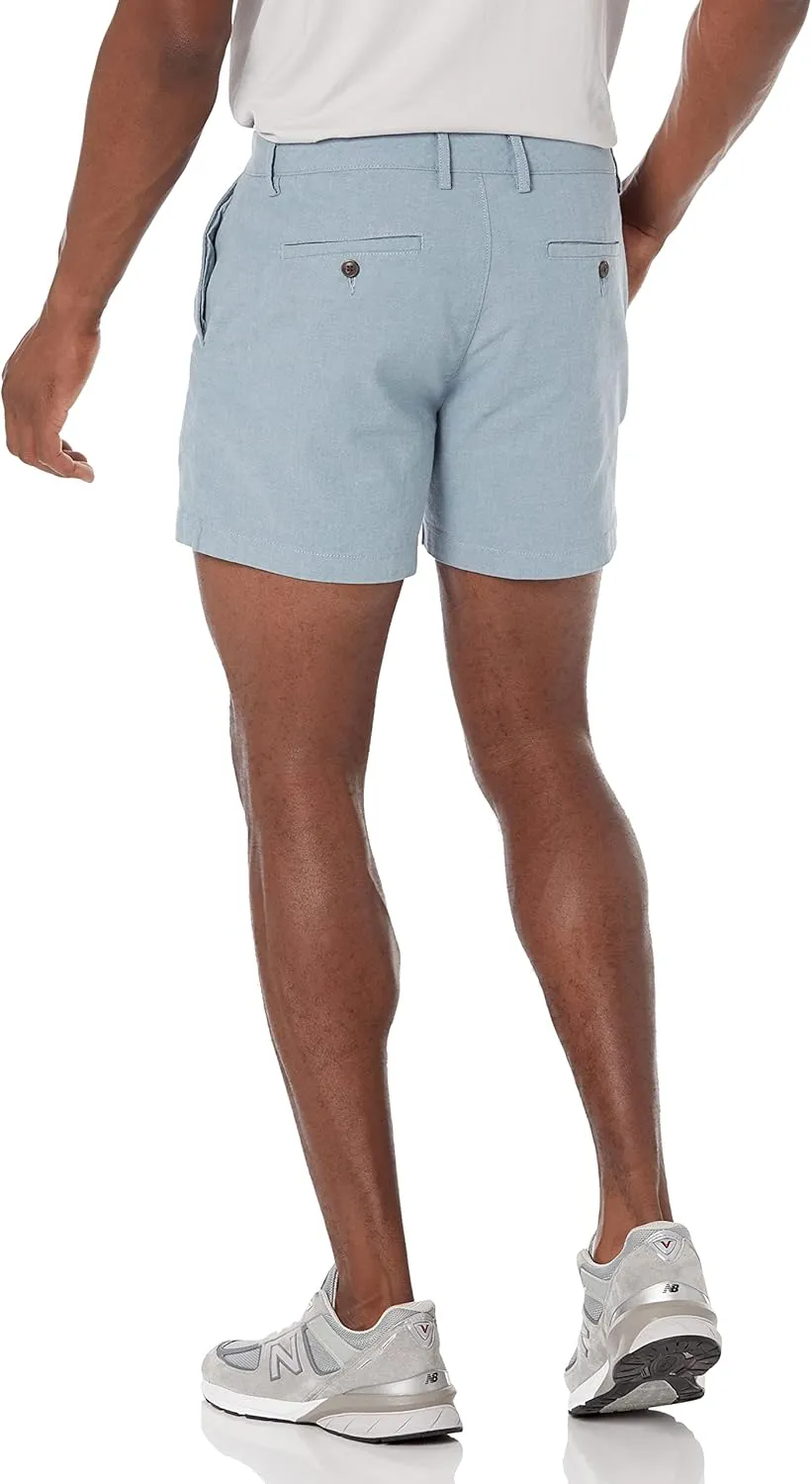 Amazon Essentials Men's Slim-Fit 5" Lightweight Comfort Stretch Oxford Short (Previously Goodthreads)