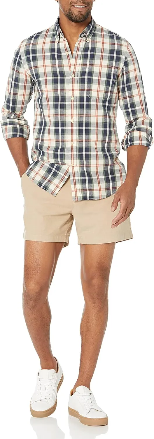 Amazon Essentials Men's Slim-Fit 5" Lightweight Comfort Stretch Oxford Short (Previously Goodthreads)