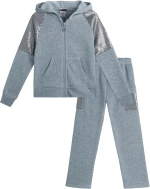Angel Face Girls Jogger Set - 2 Piece Soft Fleece Pullover Hooded Sweatshirt and Jogger Sweatpants for Girls (Sizes: 7-16)