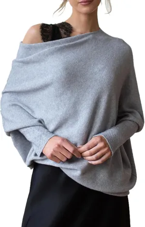 Asymmetric Draped Jumper, Asymmetrical Sweaters for Women, Jumpers for Women, Oversized Sweaters for Women