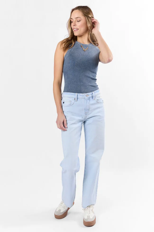 Back To Square One Acid Washed Ribbed High Neck Tank SALE