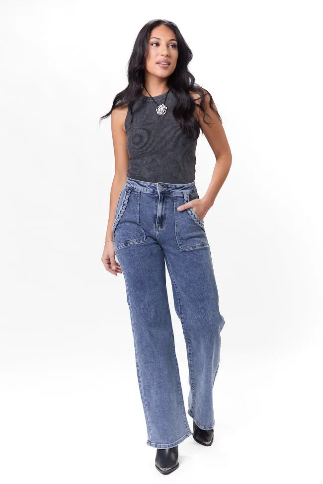 Back To Square One Charcoal Acid Washed Ribbed High Neck Tank