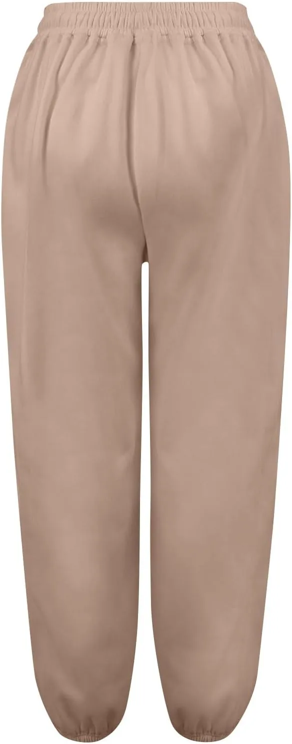 Baggy Sweatpants for Women Slim Fit Fall Jogger Pants High Waist Drawstring Fashion Trousers Petite with Pocket