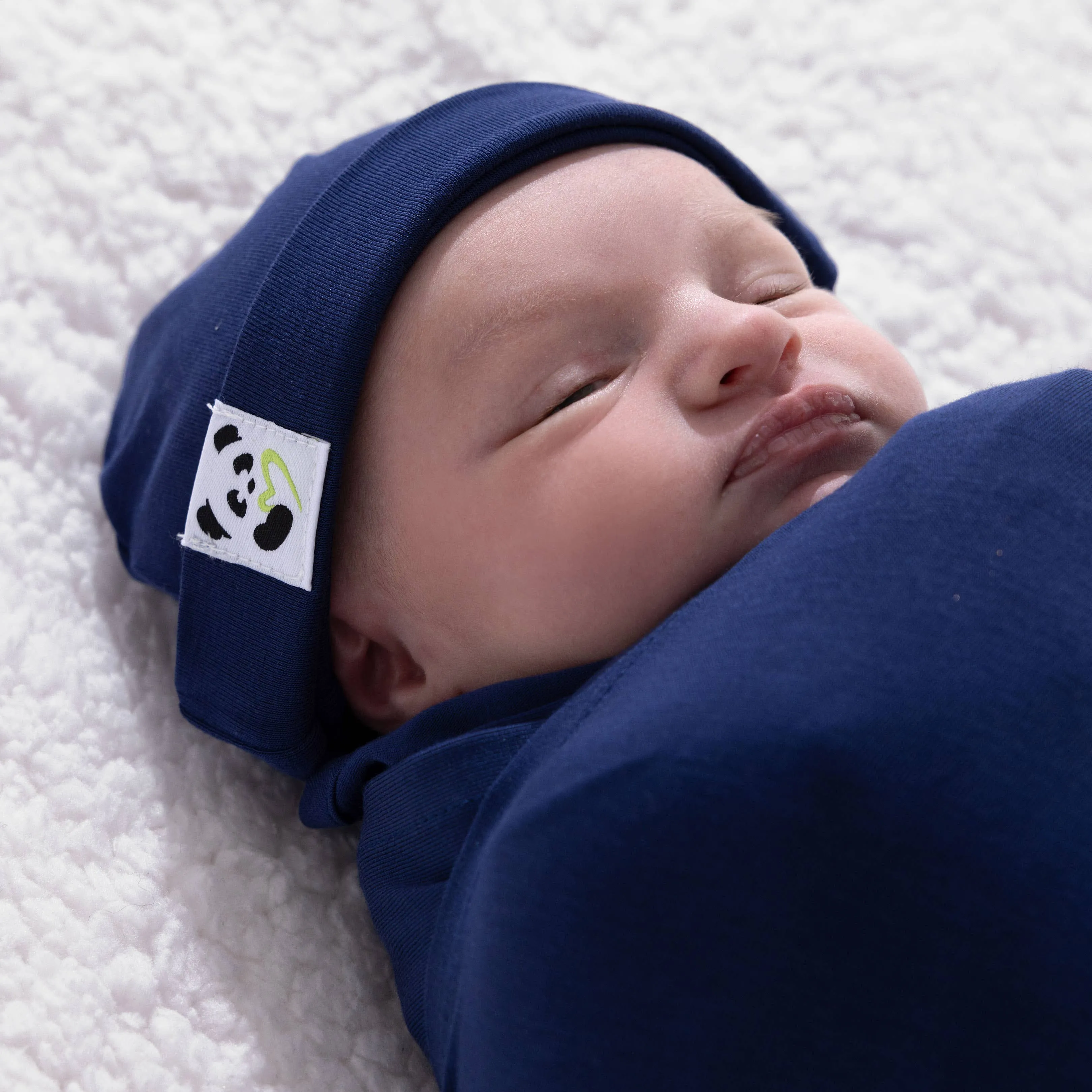 Bamboo Swaddle & Beanie Set - Indigo Blue