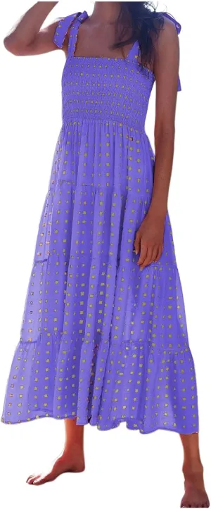 Beach Long Ruffle Maxi Line Dress Boho Floral Summers Women's A Neck Women's Dress Maternity Dresses Casual