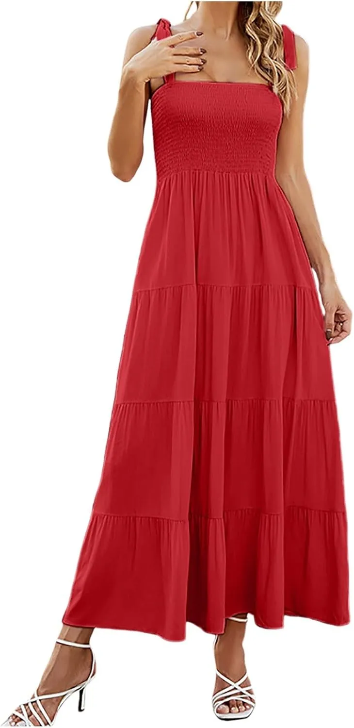 Beach Long Ruffle Maxi Line Dress Boho Floral Summers Women's A Neck Women's Dress Maternity Dresses Casual