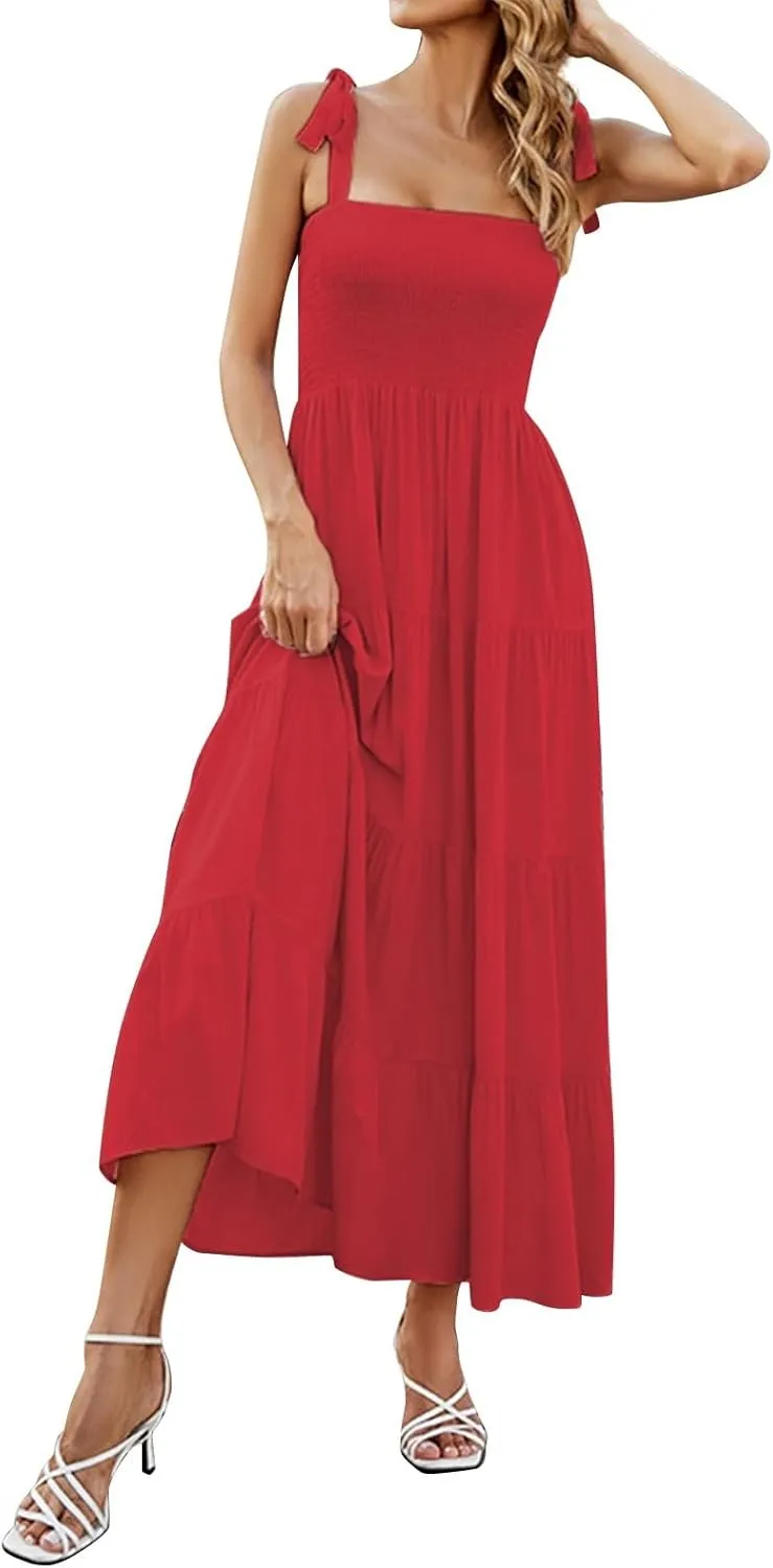 Beach Long Ruffle Maxi Line Dress Boho Floral Summers Women's A Neck Women's Dress Maternity Dresses Casual