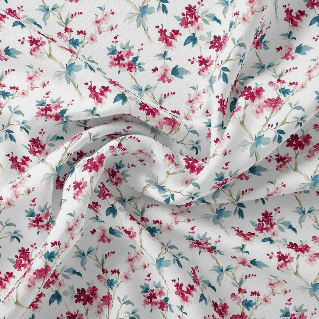 Beautiful Garden Iris Flower Digital Printed Fabric - Silk Crepe