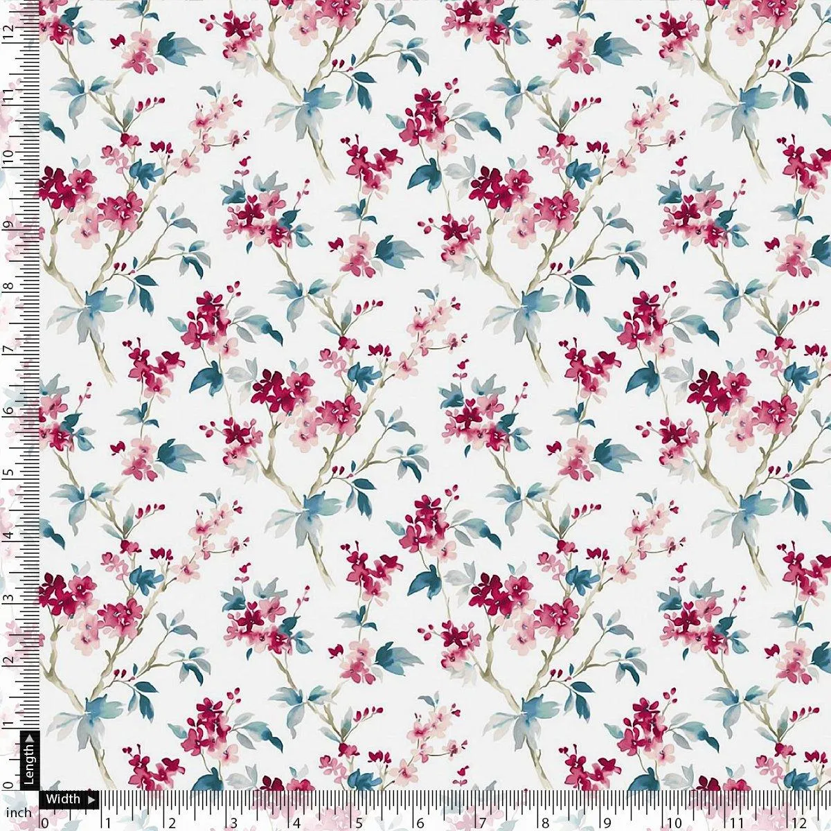 Beautiful Garden Iris Flower Digital Printed Fabric - Silk Crepe