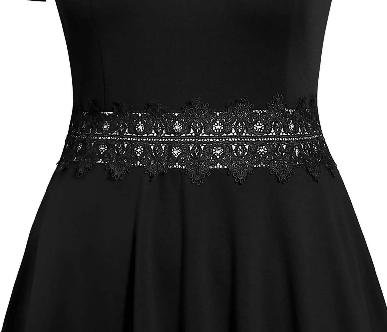 BEDOAR Women's Elegant Lace Embroidery Plus Size Flared A-Line Swing Casual Party Cocktail Dresses with Pockets