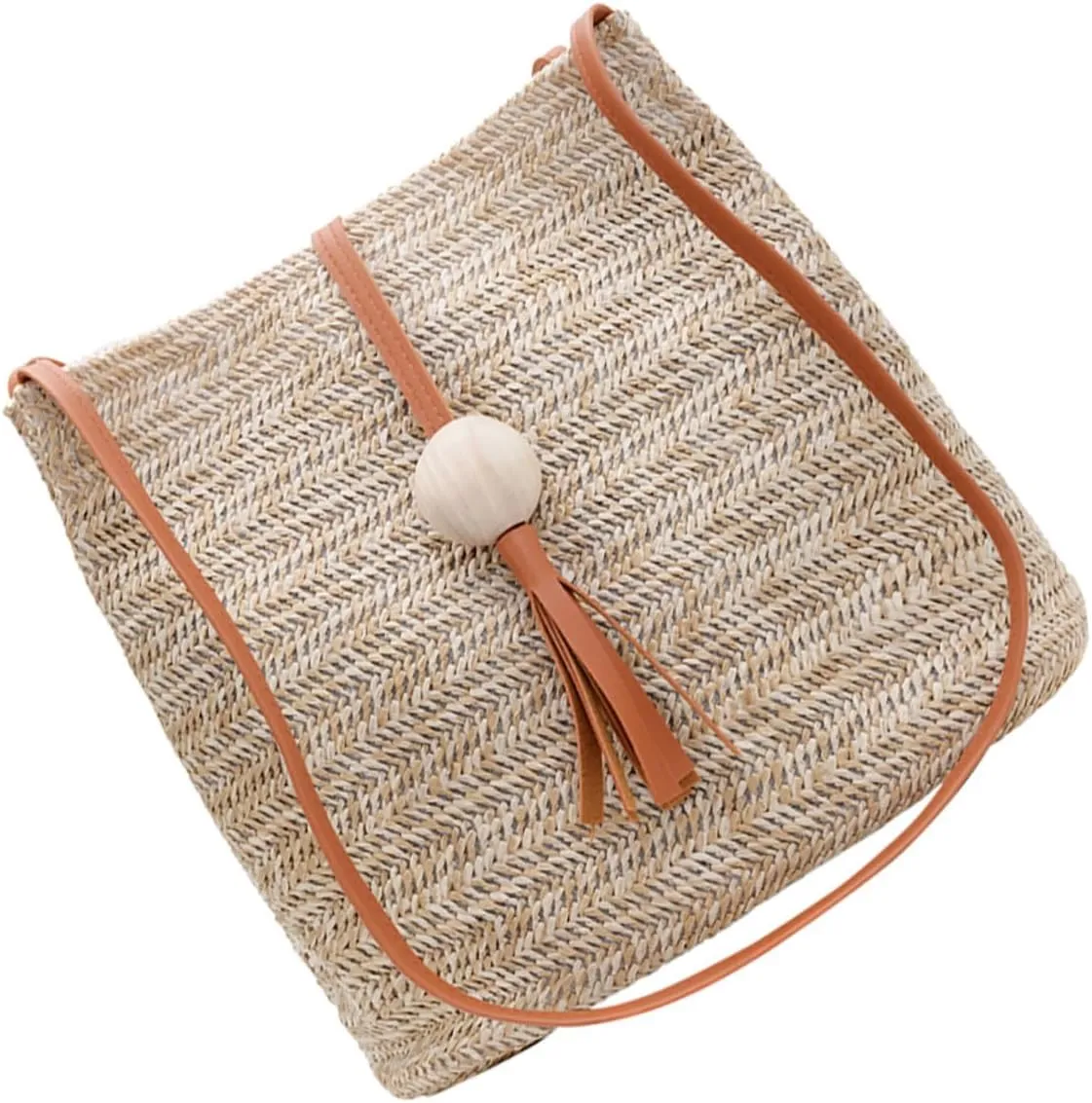 BESPORTBLE Straw Bucket Bag for Women Straw Tote Bag Handbag Shoulder Straps for Women