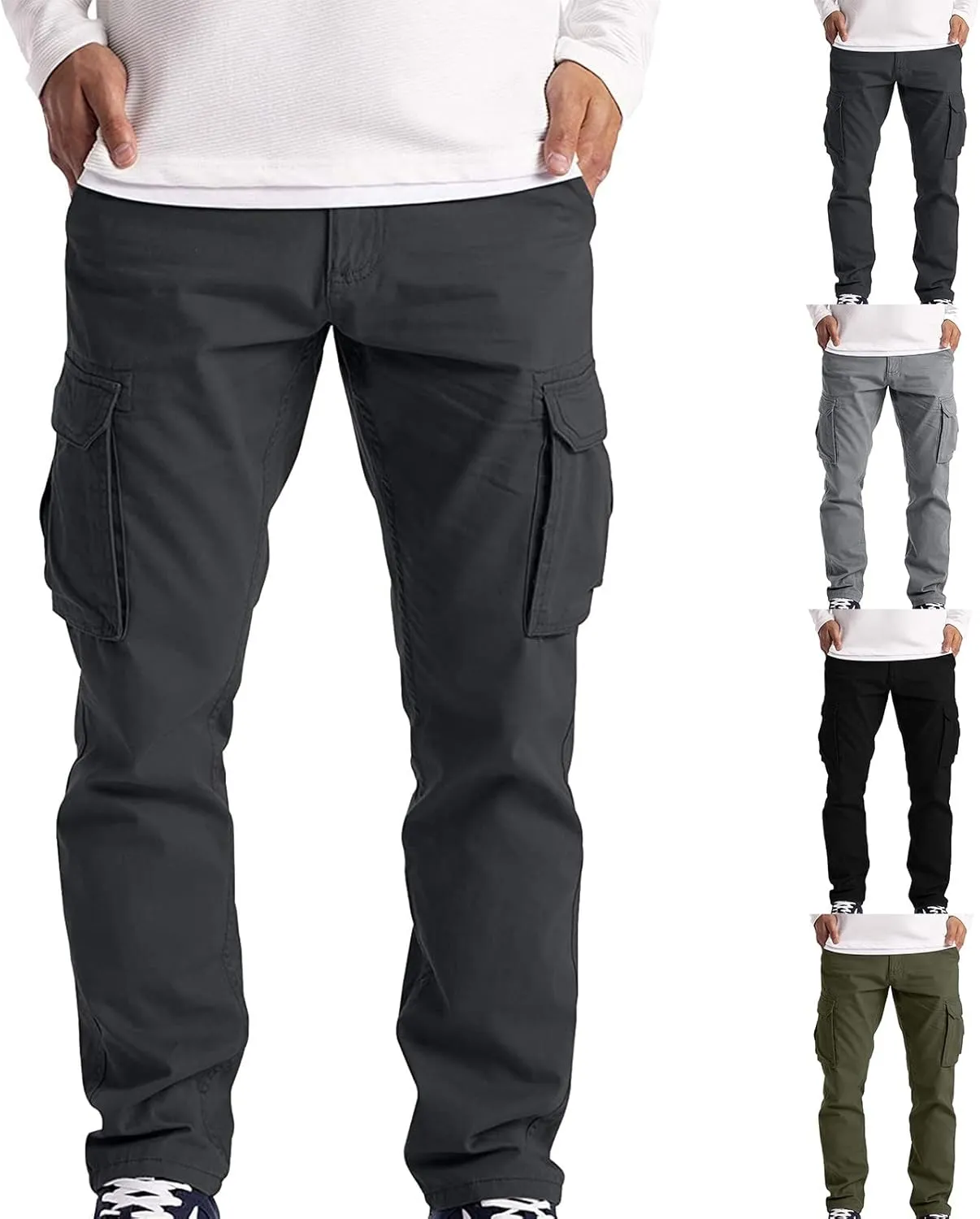 Big and Tall Cargo Pants for Men Sweatpants for Men Long Pants Men's Fashion Sports Casual Jogging Pants Hiking Jogger