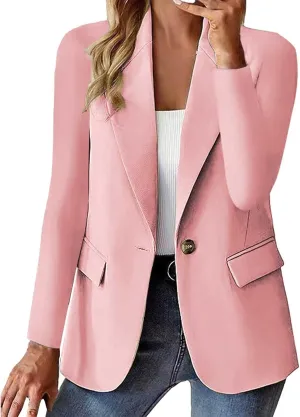 Blazer Jackets for Women Business Casual Long Sleeve Lapel Open Front Work Blazers Dressy Solid Office Suit Jackets