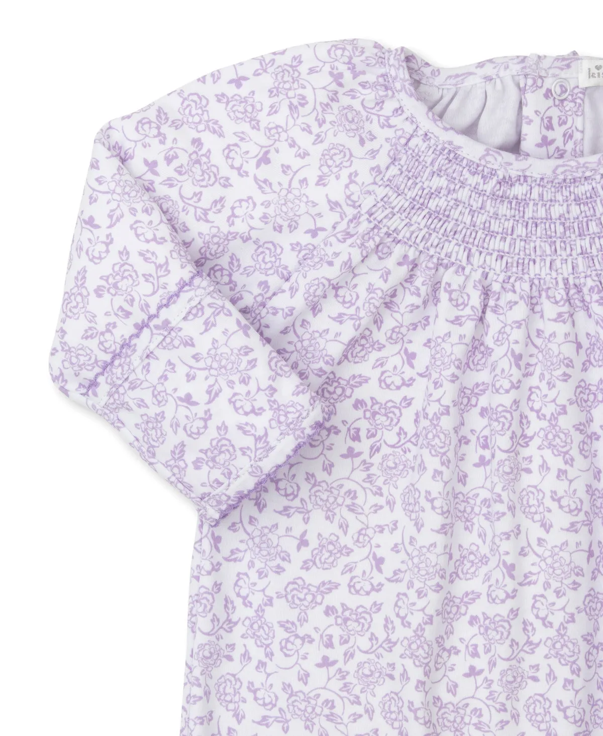 Blooming Vines Lilac Smocked Sack Gown