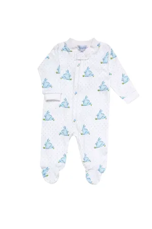 Blue Bunny Baby Zip-Up Footie