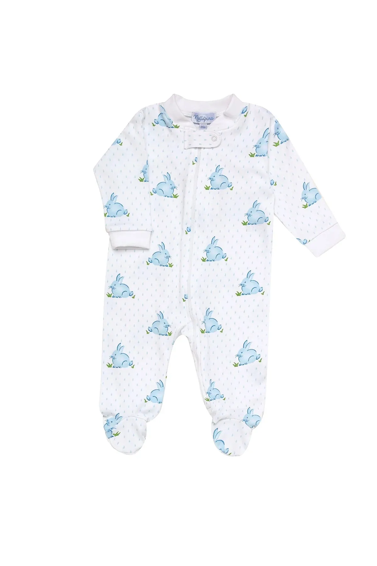 Blue Bunny Baby Zip-Up Footie