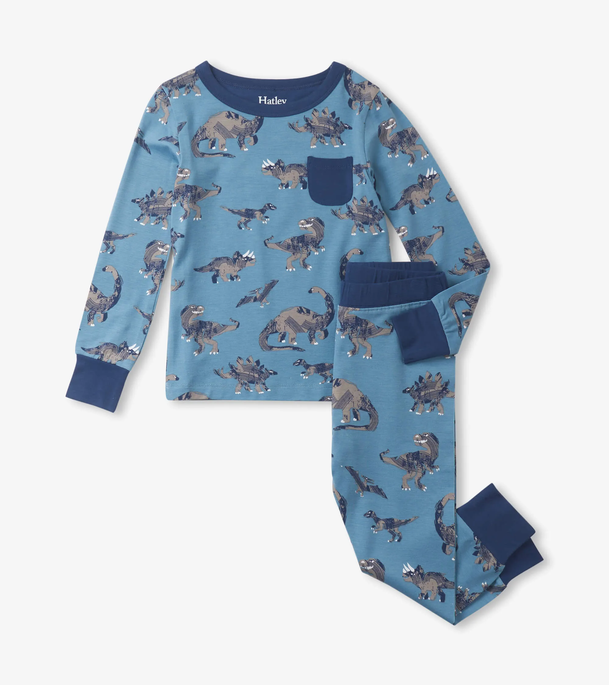 Broken Dino Stamp Bamboo Pajama Set