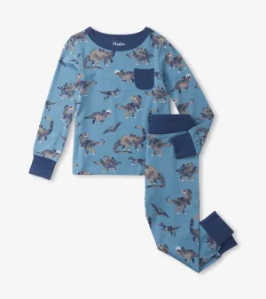 Broken Dino Stamp Bamboo Pajama Set
