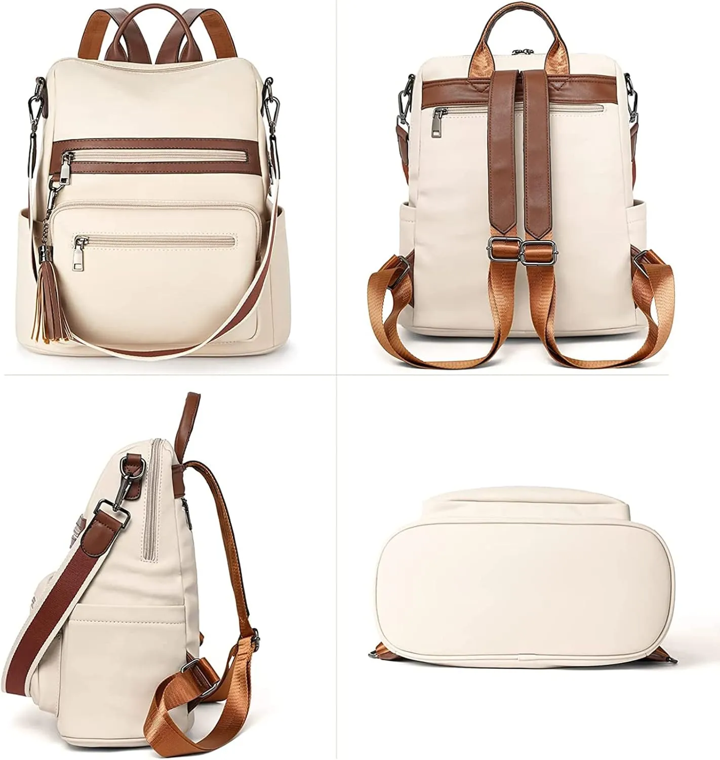 BROMEN Backpack Purse for Women Fashion Leather Designer Travel Large Ladies Shoulder Bags