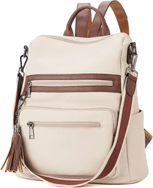 BROMEN Backpack Purse for Women Fashion Leather Designer Travel Large Ladies Shoulder Bags