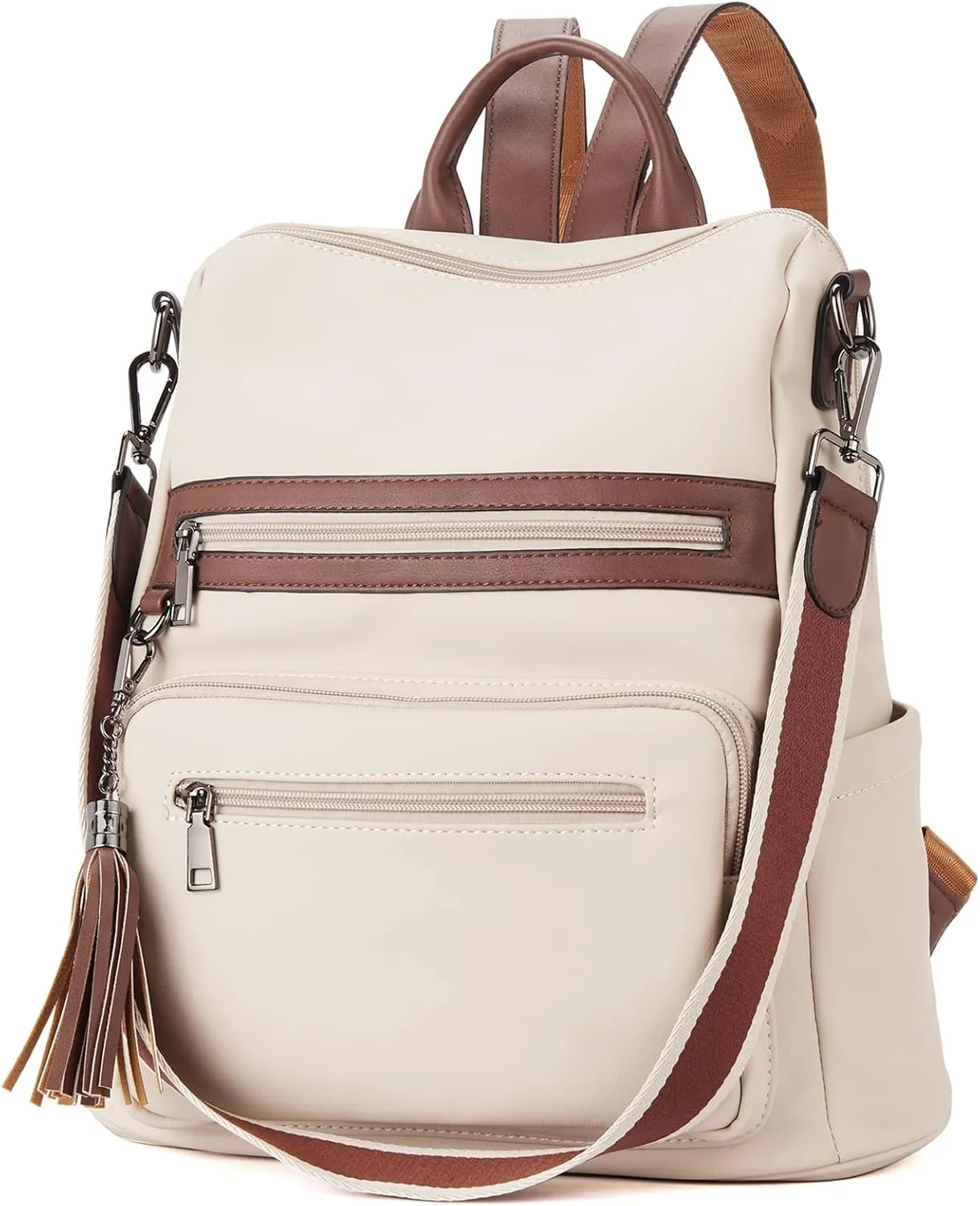 BROMEN Backpack Purse for Women Fashion Leather Designer Travel Large Ladies Shoulder Bags