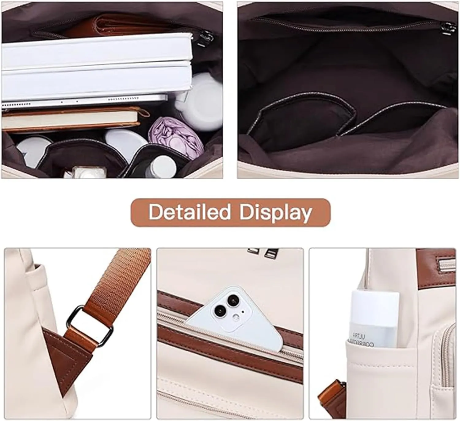 BROMEN Backpack Purse for Women Fashion Leather Designer Travel Large Ladies Shoulder Bags