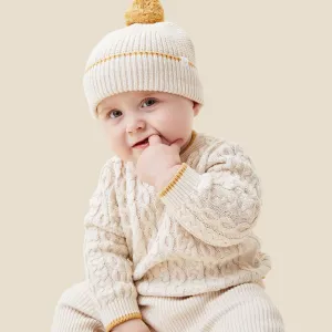Cable Knit Tipped Jumper & Leggings Outfit