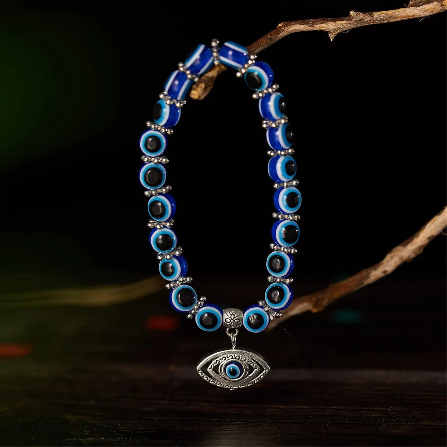 Caiyao Evil Eye Bead Bracelet Stretchy Hamsa Palm of Fatima Hand Butterfly Owl Elephant Tortoise Animal Amulet Bracelet for Women Men Friend Protection Jewelry Good Luck Gift
