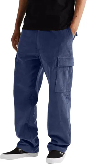 Cargo Pants for Men Big and Tall Pants for Men Stretch Men's Slim Fit Fleece Pants Winter Big and Tall Stretch Jogger