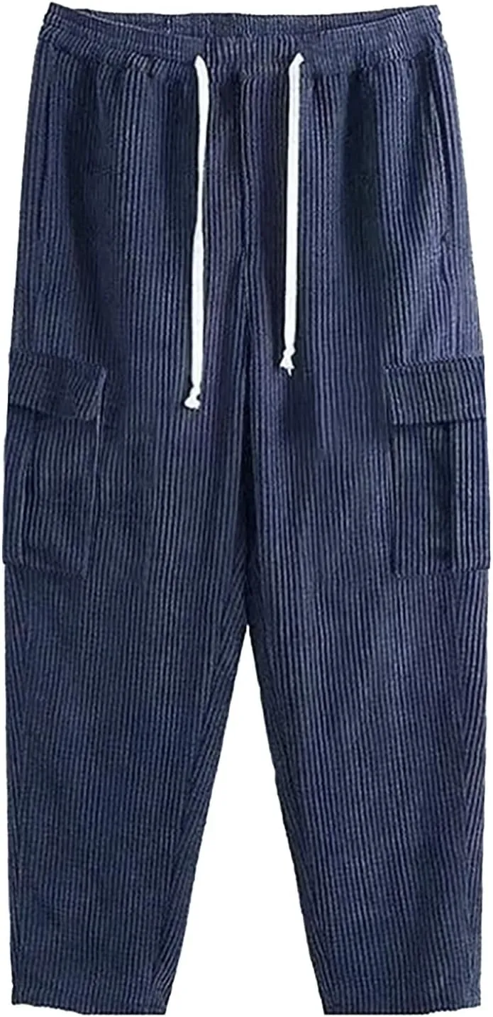 Cargo Pants for Men Big and Tall Pants for Men Stretch Men's Slim Fit Fleece Pants Winter Big and Tall Stretch Jogger