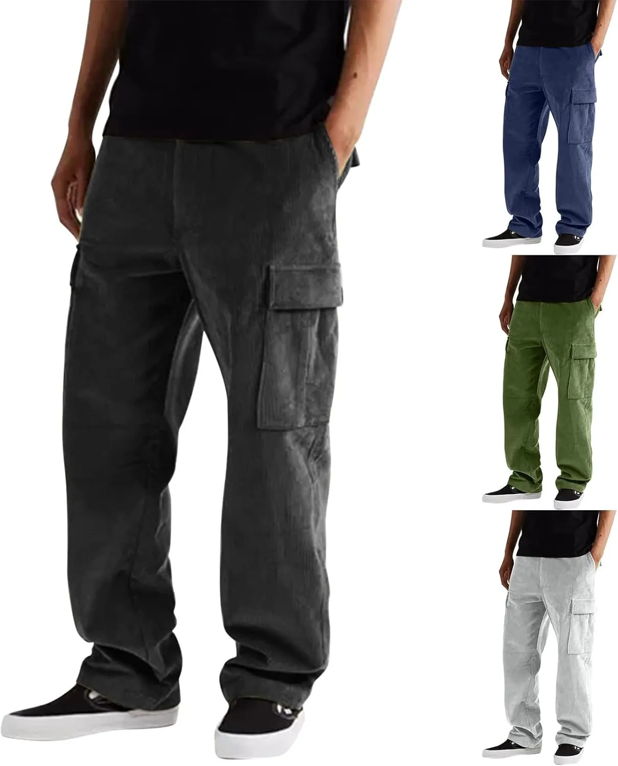 Cargo Pants for Men Big and Tall Pants for Men Stretch Men's Slim Fit Fleece Pants Winter Big and Tall Stretch Jogger