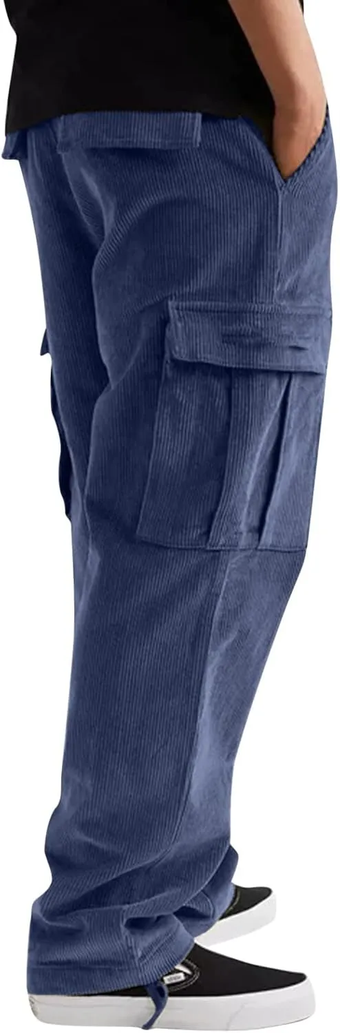 Cargo Pants for Men Big and Tall Pants for Men Stretch Men's Slim Fit Fleece Pants Winter Big and Tall Stretch Jogger