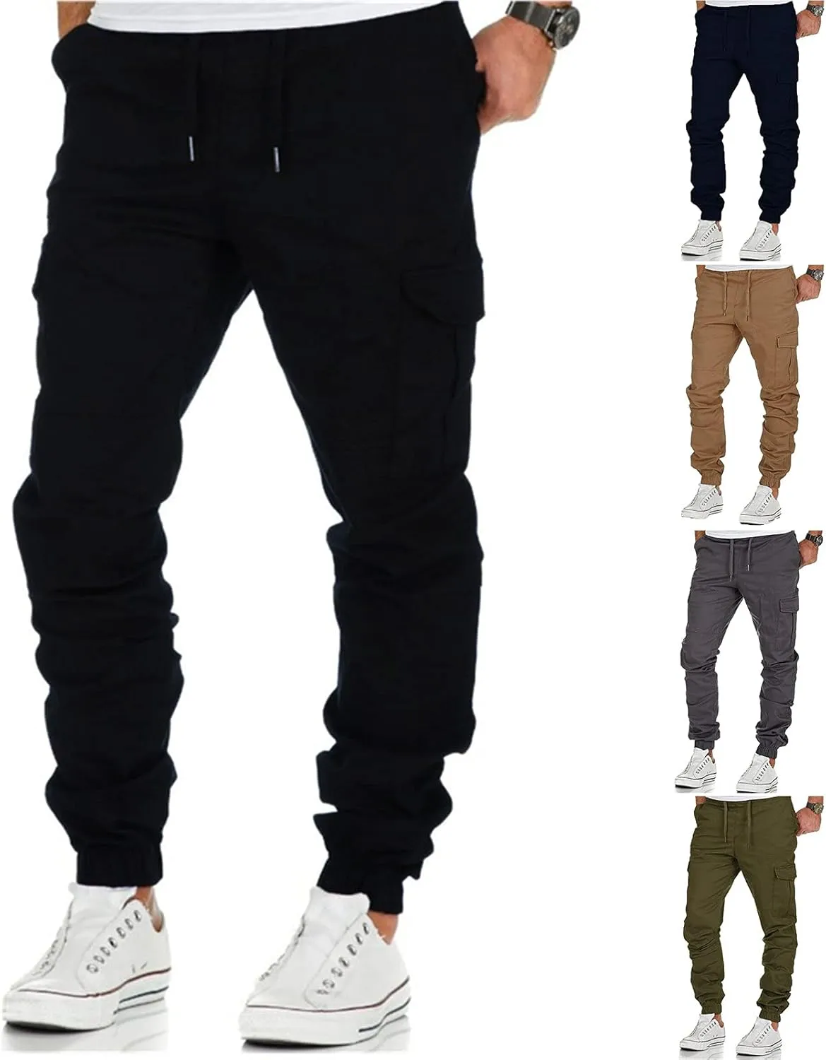 Cargo Pants for Men,Fashion Joggers Sports Pants Casual Cotton Cargo Pants Gym Sweatpants Trouser Mens Long Pant