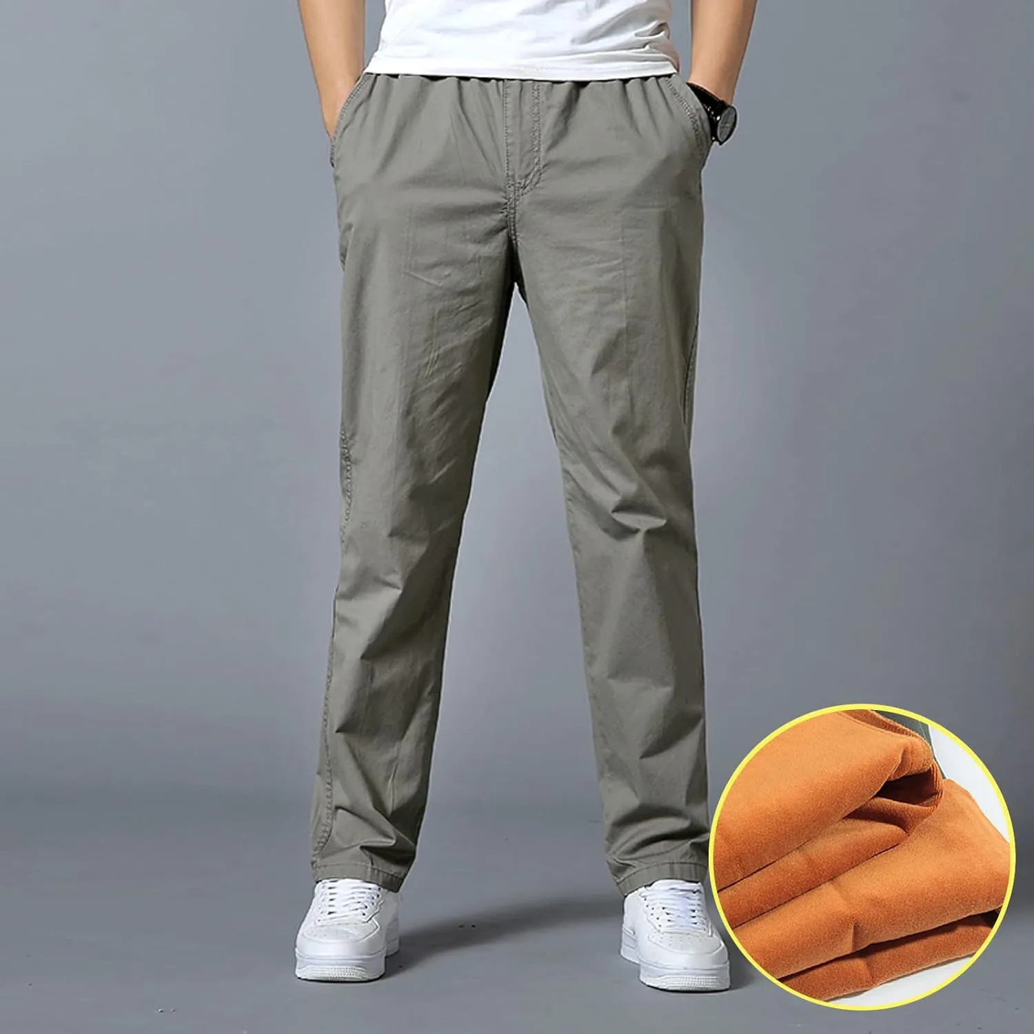 Cargo Pants for Men,Mens Pants with Pockets Cargo Joggers Fleece Sweatpants Casual Pant Chino Slim Fit Trousers