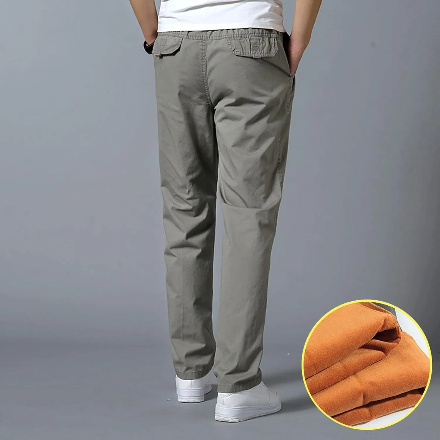 Cargo Pants for Men,Mens Pants with Pockets Cargo Joggers Fleece Sweatpants Casual Pant Chino Slim Fit Trousers