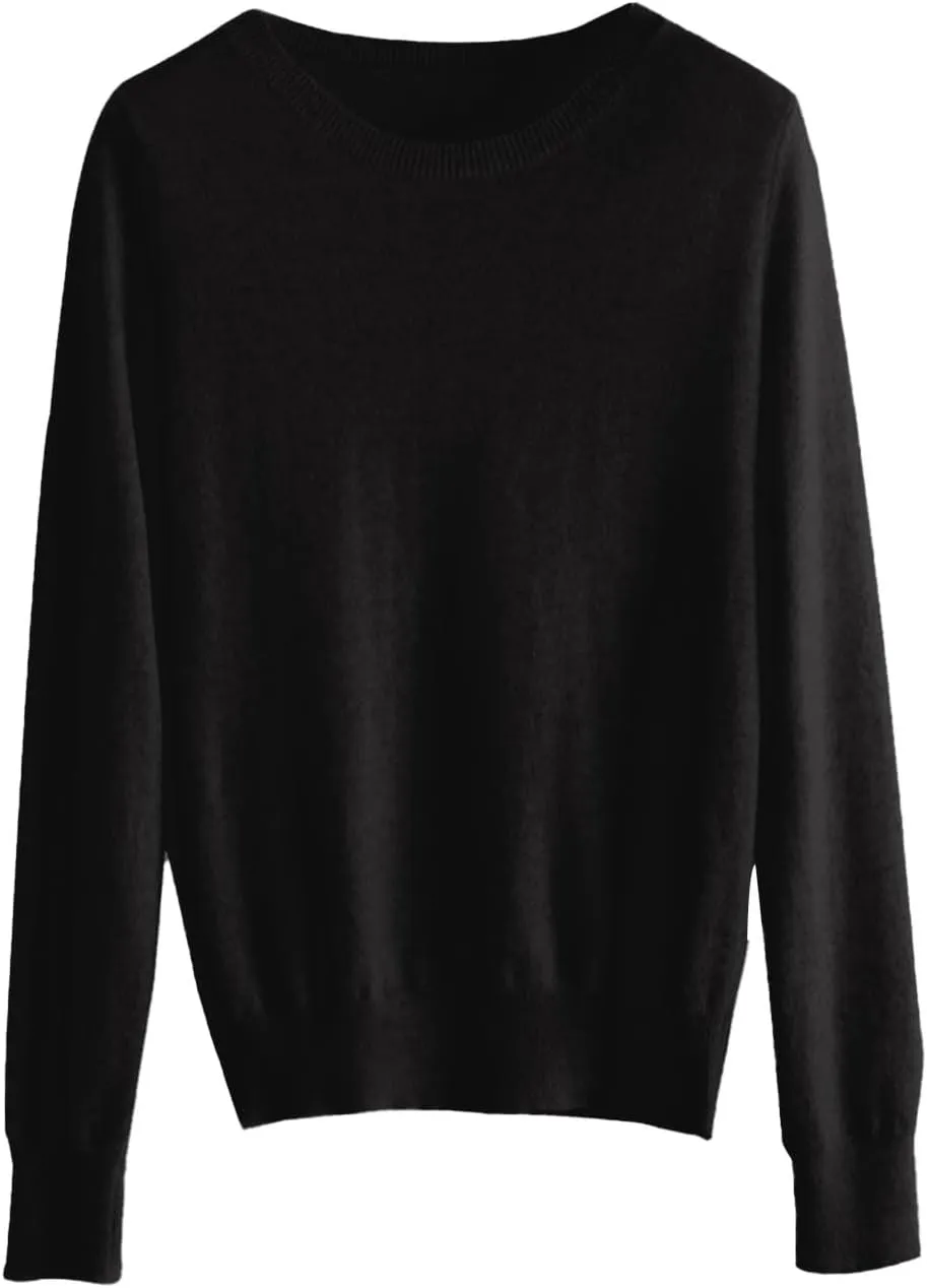 Cashmere Sweater Women Long Sleeve Crewneck Sweaters Lightweight Classic Fall Winter Pullover Sweaters Top
