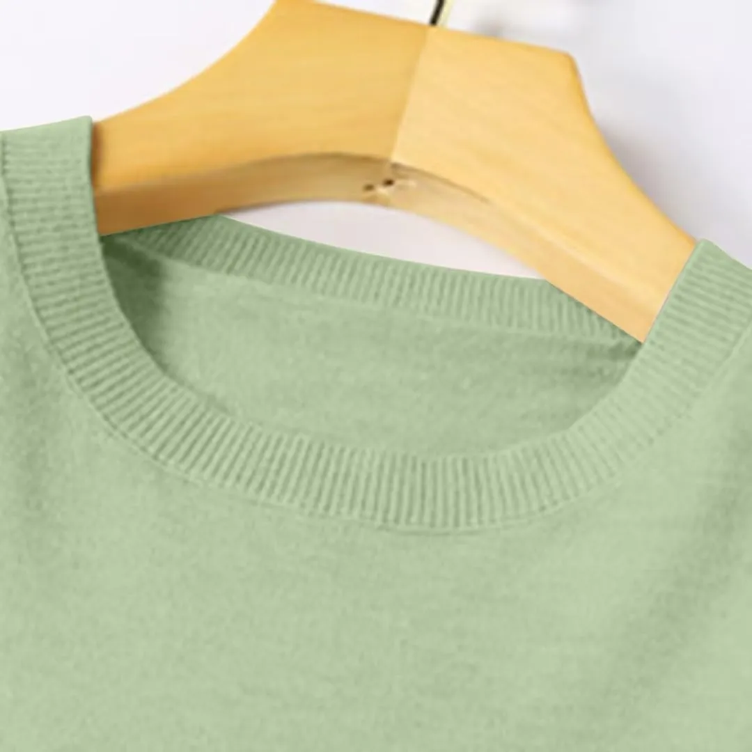 Cashmere Sweaters for Women Long Sleeve Crew Neck Loose Pullover Tops Warm Cozy Lightweight Wool Knit Sweater