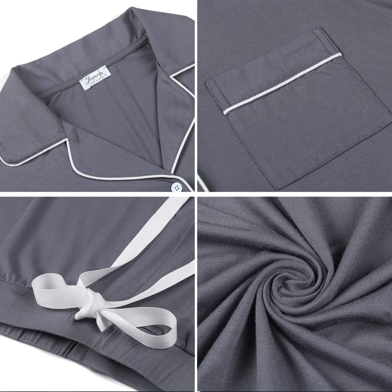 Cherrydew Women Pajama Sets Bamboo Viscose Cooling Long Sleeve Sleepwear Super-Soft Comfy Button Down Lounge Sleep Set S-XXL