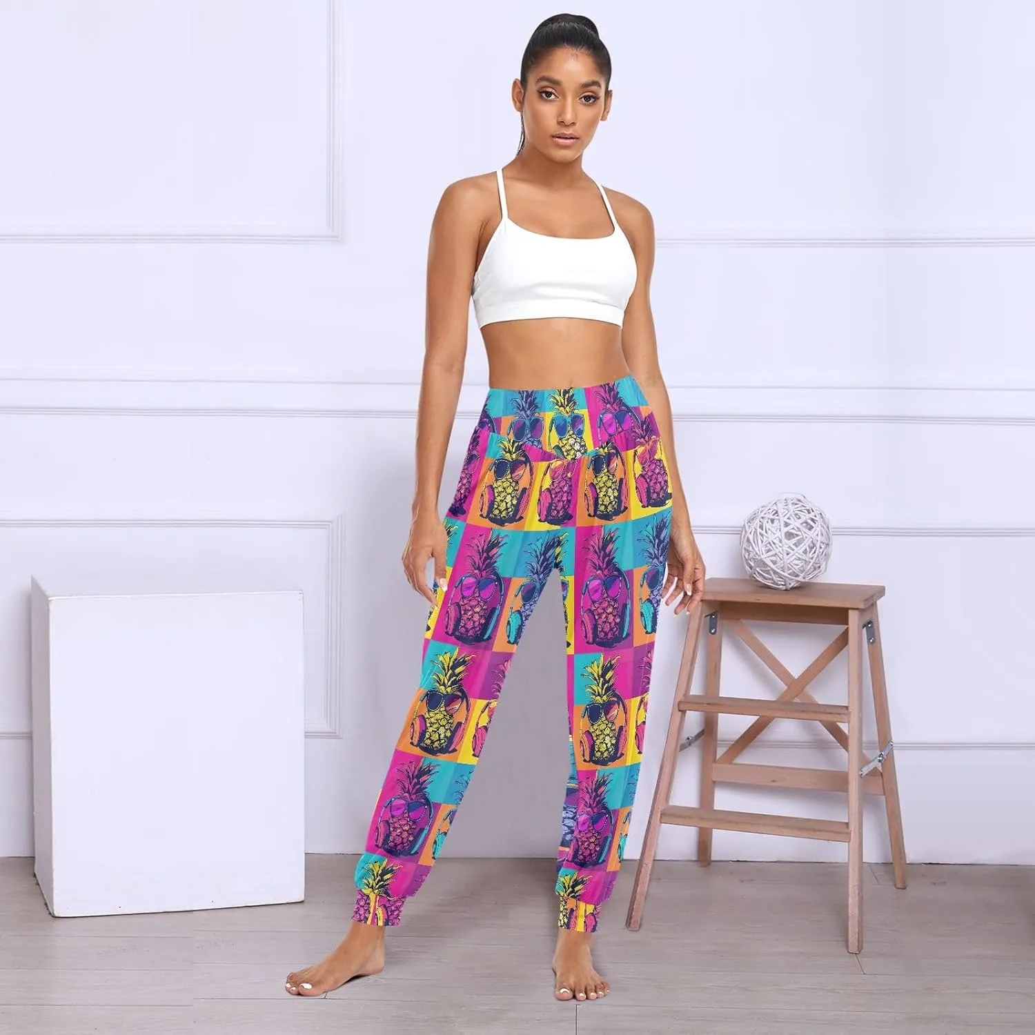 CHIFIGNO Harem Pants Women Athletic Pants Casual Loose Pants Women Hippie Pants