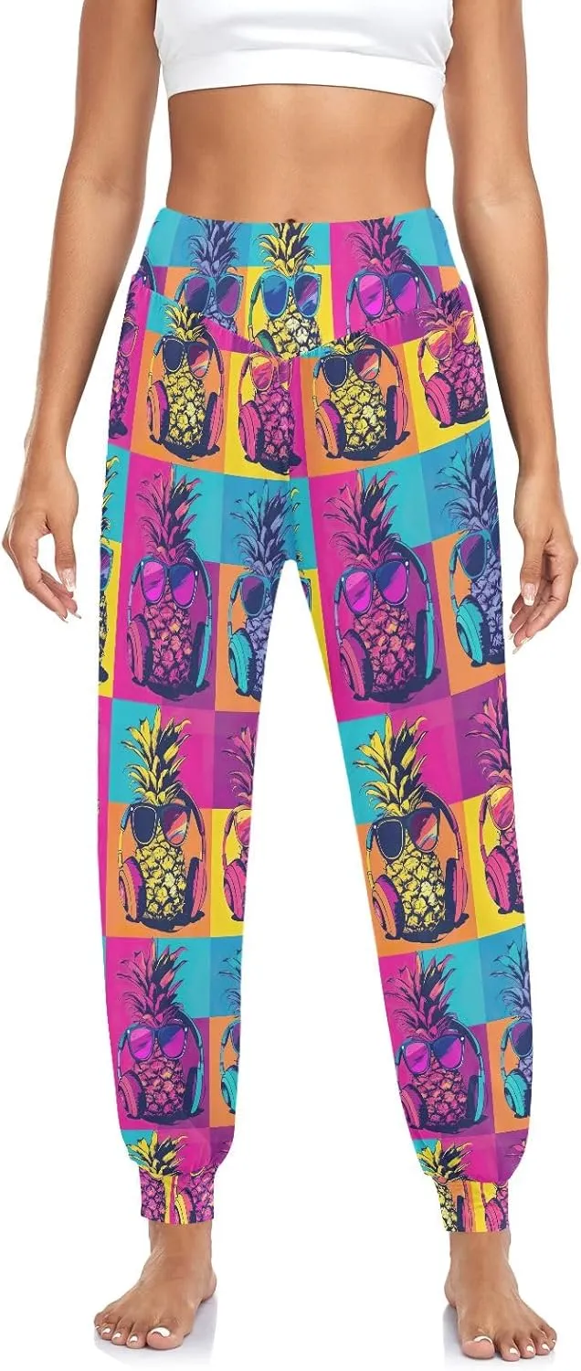 CHIFIGNO Harem Pants Women Athletic Pants Casual Loose Pants Women Hippie Pants
