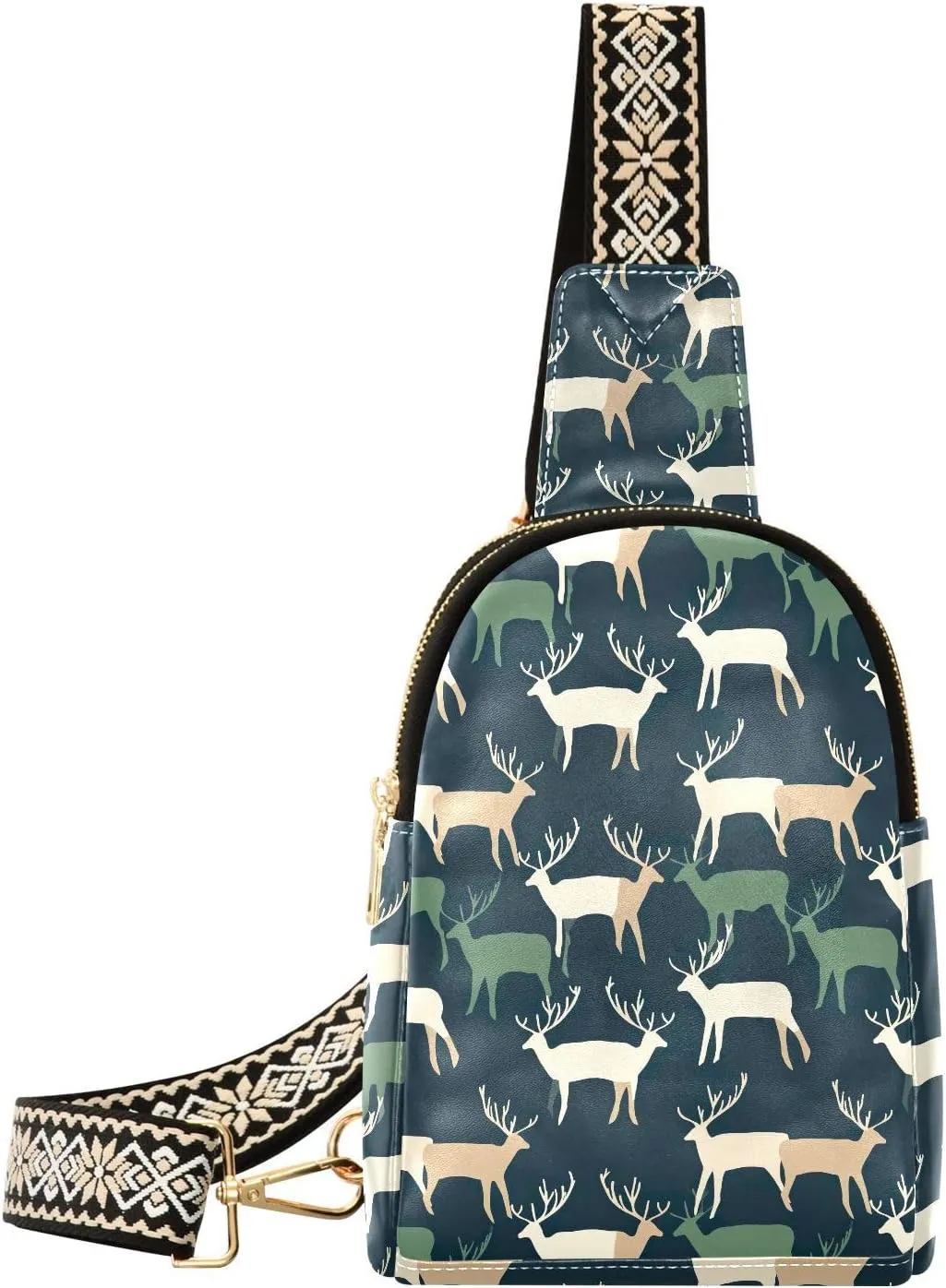 Christmas Reindeer Sling Bag for Women Fanny Packs for Women Small Leather Fanny Pack Crossbody Bags Fashion Waist Packs Chest Bag for Travel 21344913