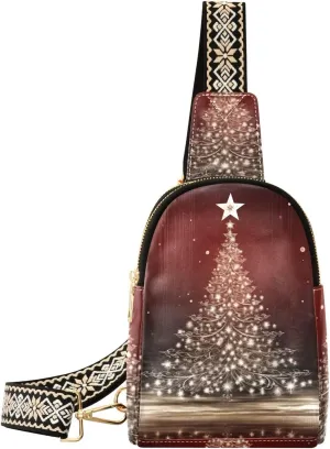 Christmas Tree Sling Bag for Women Fanny Packs for Women Small Leather Fanny Pack Crossbody Bags Fashion Waist Packs Chest Bag for Travel 21341245